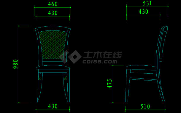 室内家装CAD常用素材图块之椅子-图一