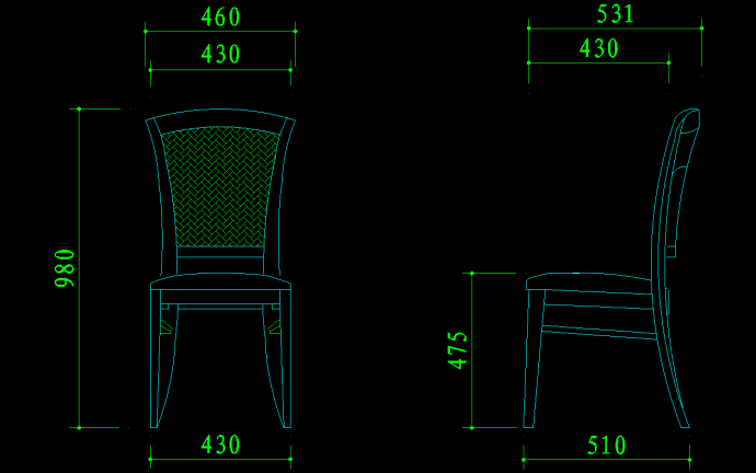 室内家装CAD常用素材图块之椅子_图1