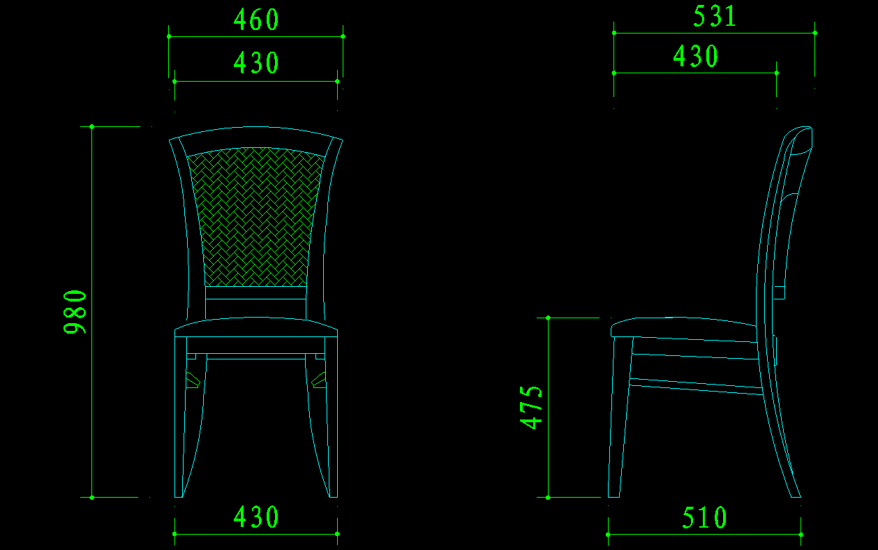 室内家装CAD常用素材图块之椅子
