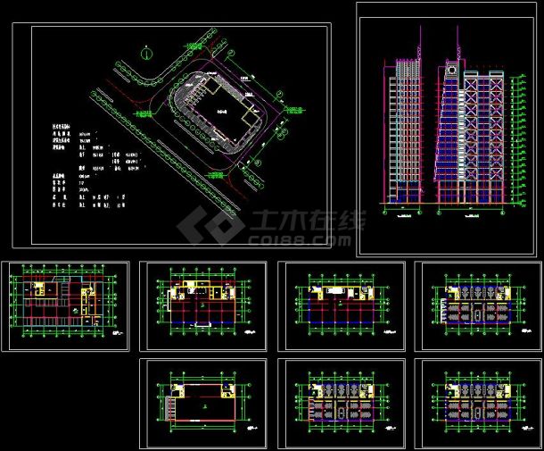 经典办公楼样式结构设计cad施工图-图一