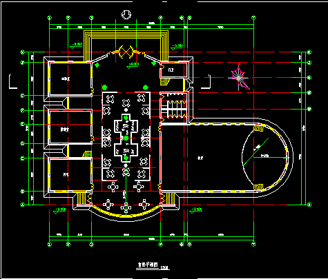 大学生活动中心建筑施工CAD方案图-图二