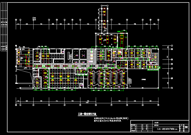 某省桑拿浴室建筑中心空调工程CAD平面设计施工图-图二