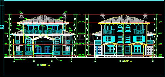 双拼别墅建筑设计CAD施工详情整图-图二