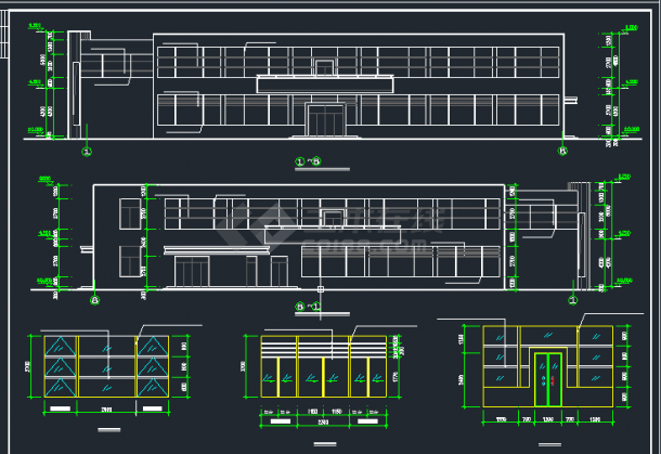 某地区学院食堂建筑设计CAD施工图-图二