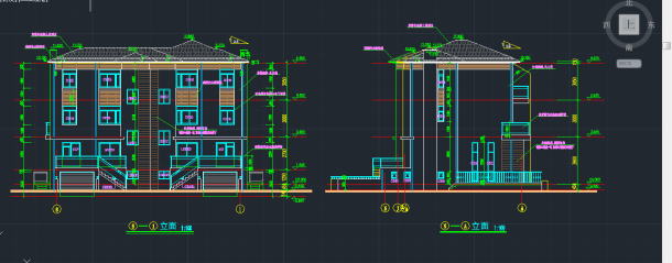 某地区双拼S型别墅建筑设计CAD施工图-图二