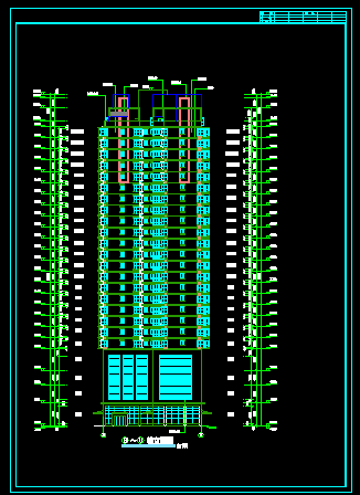 经典24层住宅楼的CAD设计施工图纸-图二