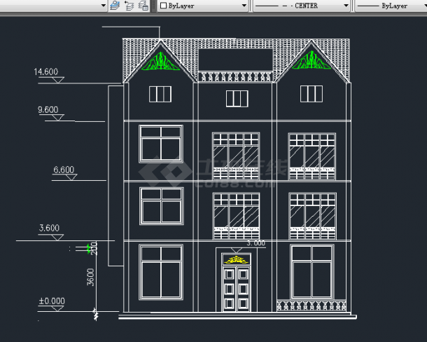 某地区私家别墅建筑设计CAD施工图-图二