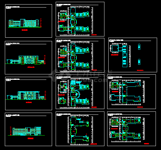 红旗小学建筑设计施工CAD全套方案图及效果图-图一