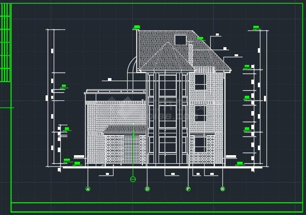 达华庄园别墅建筑CAD详情整图图纸-图二