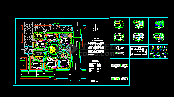办公别墅建筑设计施工CAD方案图带总图-图一