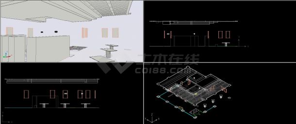 南京某地某室内装修设计带CAD三维施工图-图一