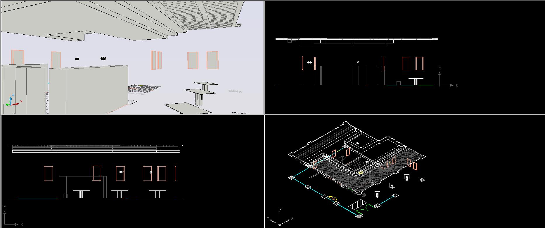 南京某地某室内装修设计带CAD三维施工图