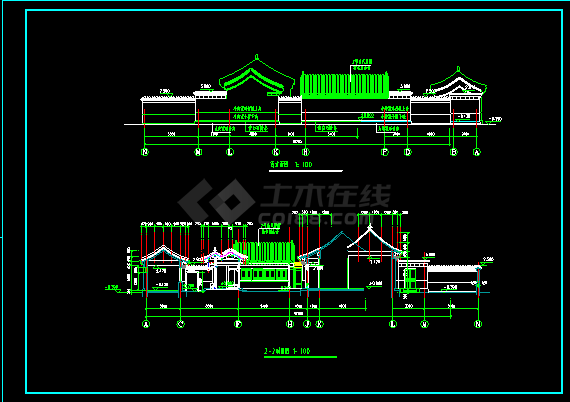 长31.78米 宽21.3米 一层四合院住宅方案设计图 带1JPG鸟瞰效果-图二