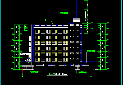某宾馆商住楼建筑CAD设计施工图纸-图二