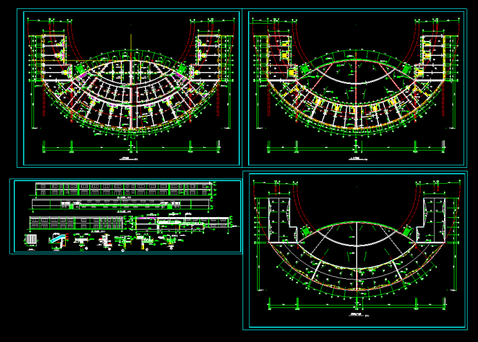 某广场舞台及网点建筑CAD施工设计图纸_图1