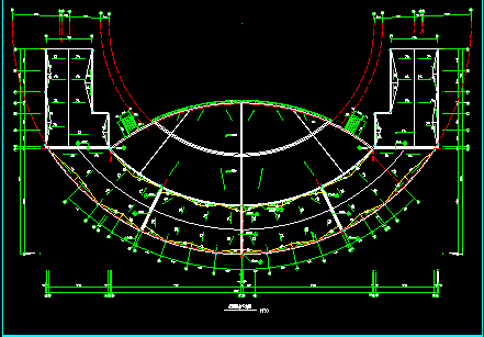 某广场舞台及网点建筑CAD施工设计图纸-图二