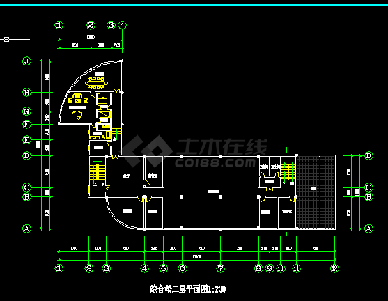 度假村综合楼建施方案设计全套CAD图纸-图二