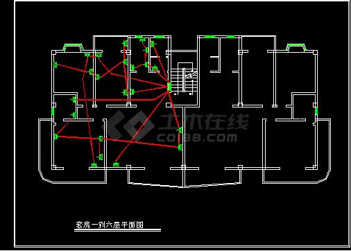 某跃层户型电气设计cad平面施工整套图-图二