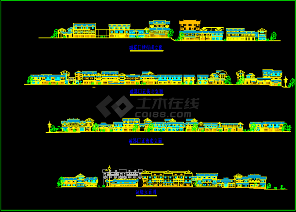 某市商业步行街建筑CAD设计规划图纸-图一