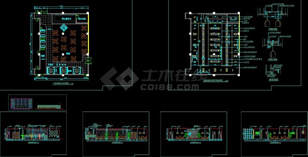 二层休闲酒吧室内装修CAD平面施工图-图一