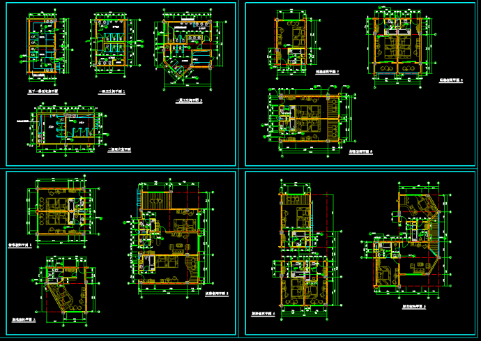 某四星级宾馆标准间建筑CAD设计施工平面图_图1