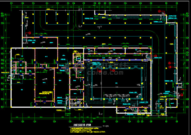 某商业会所建筑CAD施工设计平面图纸-图二
