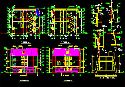 某市招待所建筑CAD设计施工平面图纸-图二