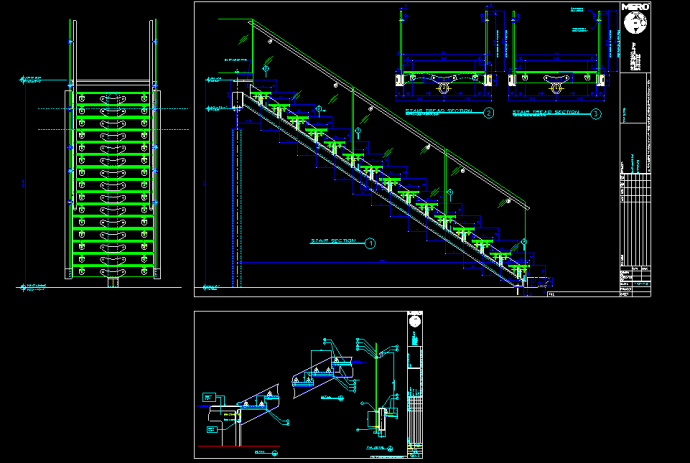 某酒店详细玻璃楼梯CAD设计施工图_图1