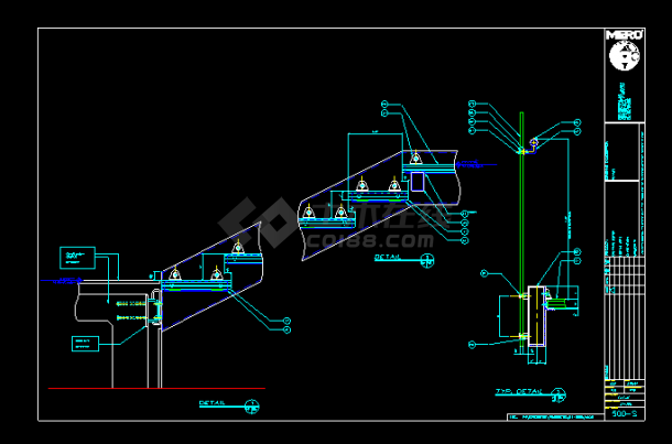 某酒店详细玻璃楼梯CAD设计施工图-图二