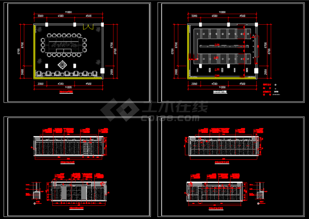 某酒店大型会议室装修cAd平立面设计施工图-图一