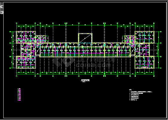 5层砖混结构学校结构施工CAD方案设计图-图二