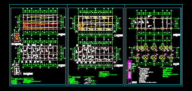某五层框架结构宿舍楼结构施工CAD方案设计图_图1