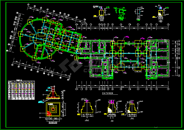 某三层烟厂招待所框架结构CAD方案设计图-图二