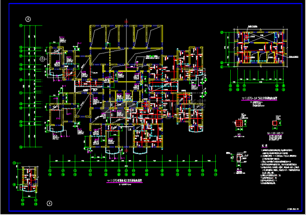 某医院结构CAD方案施工设计图纸-图二