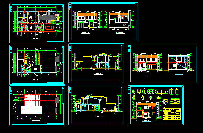 某地现代式四合院CAD建筑设计施工图_图1