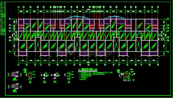福馨花园结构CAD方案设计施工图-图二
