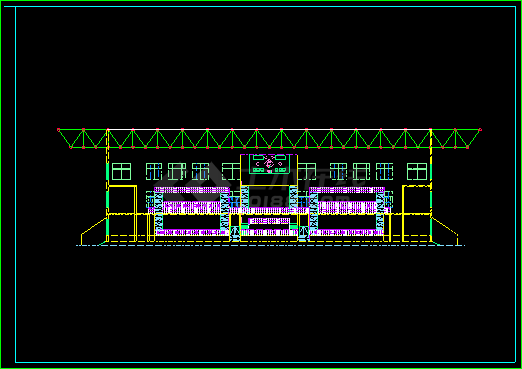 某体育馆结构施工CAD方案设计图-图二
