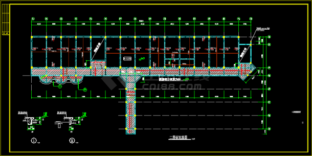 某地区教学楼结构CAD方案设计施工图纸-图二