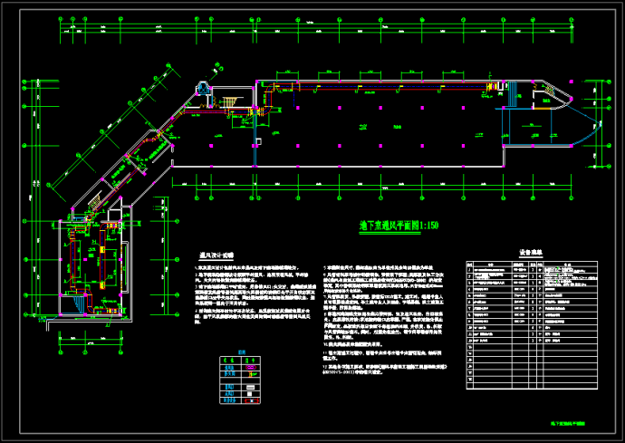 某地高端商场地下室通风设计cad平面施工图_图1
