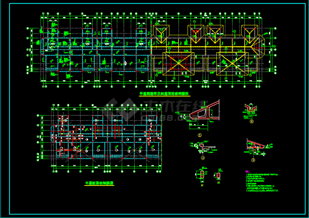商业铺钢结构工程CAD设计方案施工图-图二