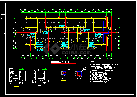 钢筋混凝土结构住宅楼施工CAD方案设计图-图二