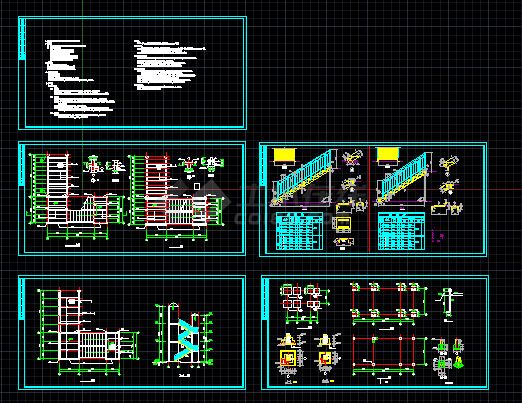 某钢结构走廊楼梯cad施工设计全套图纸-图一