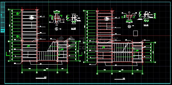 某钢结构走廊楼梯cad施工设计全套图纸-图二