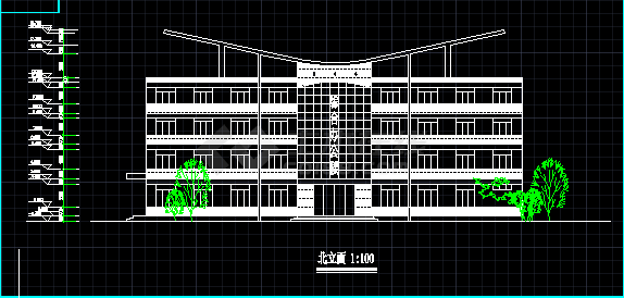 某现代化高档四层综合办公楼CAD设计施工图纸-图二
