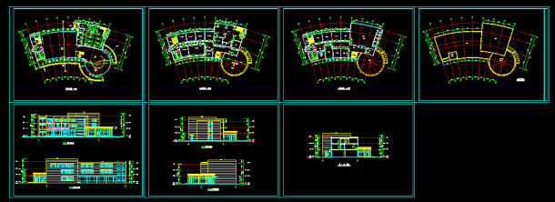 某多层饭店建筑CAD设计施工图纸-图一