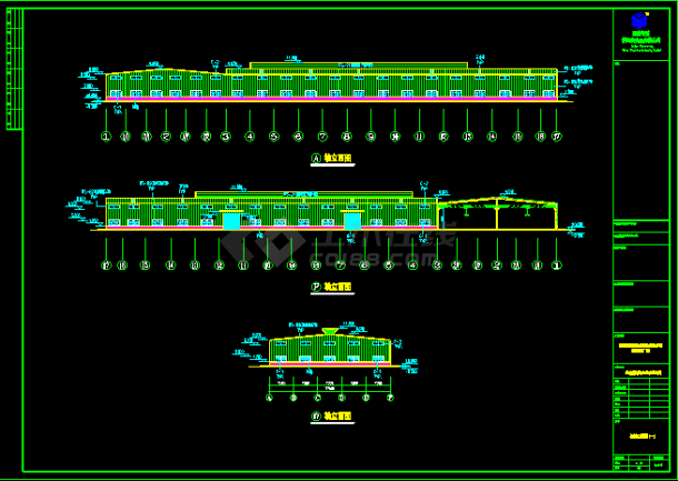 公司钢结构工程厂房CAD方案设计图-图二