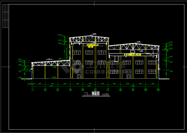 某耐火企业厂房建筑设计方案CAD图纸-图一