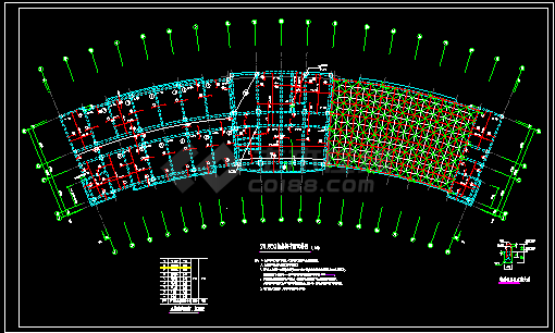 某建筑屋面网架施工设计CAD方案图-图二