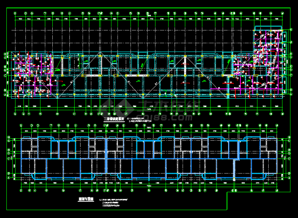 经典型底框住宅建筑cad结构施工设计图-图二