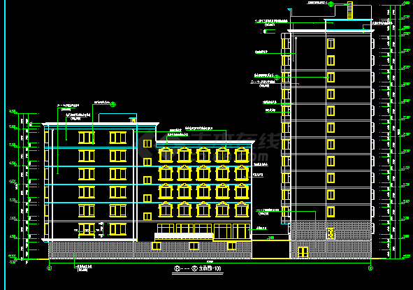 某市高层宾馆建筑全套CAD设计施工图纸-图二